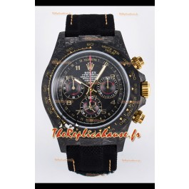 Rolex Daytona Super Clone DiW Avia Edition Carbone gris - Boîtier carbone forgé - Bracelet noir Réplique 1:1 