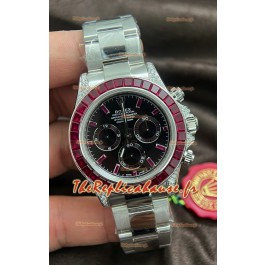 Rolex Daytona Super Clone Or Blanc Boîtier Cadran Marron Mouvement Cal.4131 Montre Lunette Saphirs Personnalisée