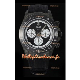 Rolex Daytona Super Clone DiW Paul Newman Edition Carbone - Boîtier en carbone forgé - Bracelet noir - Réplique 1:1 