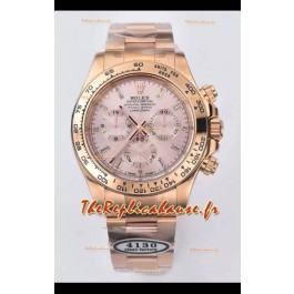 Rolex Cosmograph Daytona M116515ln-0061 Cadran or rose Sundust Mouvement original Cal.4130 - Montre acier 904L