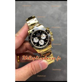 Rolex Cosmograph Daytona M126528 Or jaune Cadran noir Mouvement original Cal.4132