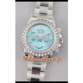 Rolex Cosmograph Daytona ICE Cadran Bleu Lunette Diamants Mouvement Cal.4130 - Montre Acier 904L 