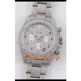 Rolex Cosmograph Daytona 904L Acier ICED OUT Mouvement Cal.4130 - Montre Acier 904L