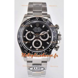 Rolex Cosmograph Daytona M116500LN Mouvement original Cal.4130 - Montre en acier 904L avec cadran noir