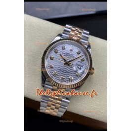 Rolex Datejust Mouvement Cal.3235 Réplique miroir 1:1 Acier 904L 36MM - Cadran à motifs cannelés gris