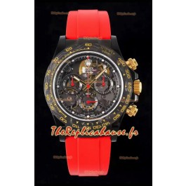 Rolex Daytona Blaken Rouge Réplique Suisse 1:1 Cadran Squelette Mouvement Cal.4130