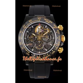 Rolex Daytona Blaken Noir Réplique Miroir 1:1 Suisse Cadran Squelette Mouvement Cal.4130