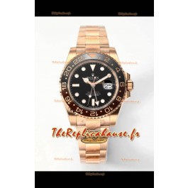 Rolex GMT Masters II Super Clone Root Beer 126711CHNR Cadran Rose Noir Réplique montre Suisse 