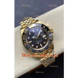 Rolex GMT Masters II Super Clone 126718GRNR Or Jaune Cadran Fer Tigre Réplique Suisse