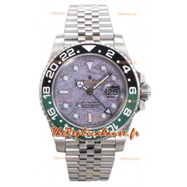 Rolex GMT Masters II 126720 Cal.3285 Cadran Météorite Rose 904L Acier sur Bracelet Jubilé Réplique Suisse