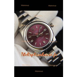 Réplique de montre Rolex Oyster Perpetual à mouvement japonais 36 mm - Cadran bordeaux