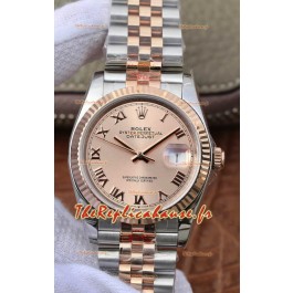 Montre Rolex Datejust 36MM Mouvement ETA-3135 Réplique Suisse en 904L cadran Champagne bicolore