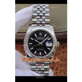 Montre Rolex Datejust 36MM Mouvement ETA-3135 Réplique Suisse en acier 904L et cadran noir 