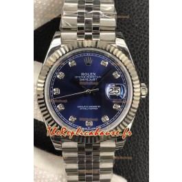 Montre Rolex Datejust 36MM Mouvement ETA-3135 Réplique Suisse en acier 904L avec cadran bleu 