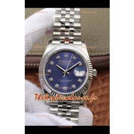 Montre Rolex Datejust 36MM Mouvement ETA-3135 Réplique Suisse en acier 904L et cadran bleu 