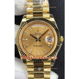 Montre Rolex Day Date Présidentielle 904L Acier Or Jaune 40MM - Cadran Or 1:1 Qualité Miroir