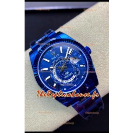 Montre suisse Rolex SkyDweller en boîtier PVD bleu - Cadran bleu édition DIW