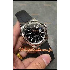 Rolex Sky-Dweller REF# M336235 Montre cadran noir avec boîtier en acier 904L Réplique 1:1