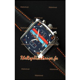 Montre Tag Heuer Monaco 24 Quartz avec cadran à rayures rouge/bleu Réplique
