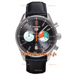 Tag Heuer Carrera Carrera Skipper 39 Chronograph Swiss Quartz Réplique Montre Cadran noir 