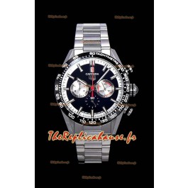 Montre Tag Heuer Carrera Swiss Mouvement à Quartz - Réplique de Montre avec cadran noir - Bracelet en acier inoxydable