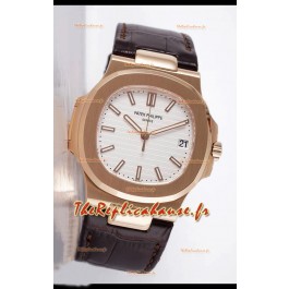 Montre Patek Philippe Nautilus 5711/1R 1 1:1 Réplique Miroir avec cadran blanc et or rose