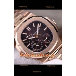 Montre Patek Philippe Nautilus 5712/R 1:1 Réplique Suisse de qualité avec cadran brun et bracelet or