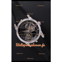 Montre suisse Roger Dubuis Excalibur Araignée Volante Tourbillon Squelette Boîtier Titane Miroir 1:1