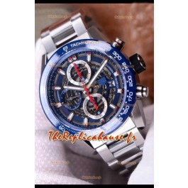 Montre Tag Heuer Carrera Heuer 01 Réplique Suisse Cadran/Rebord bleu