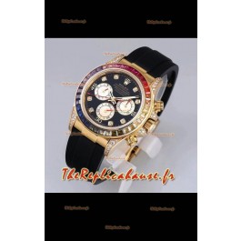 Montre Rolex Cosmograph Daytona 116598 Or Jaune Miroir 1:1 Mouvement Cal.4130 - Montre Ultimate 904L Acier