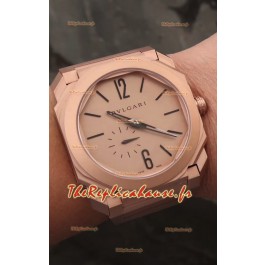 Montre Bvlgari Octo Finissmo Edition 1:1 Réplique miroir Or Rose Boîtier et Bracelet en Céramique Sablée 