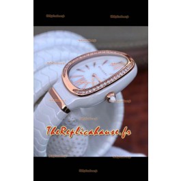 Montre Bvlgari Serpenti Edition Céramique Blanche Réplique de Montre en Qualité Miroir 1:1 