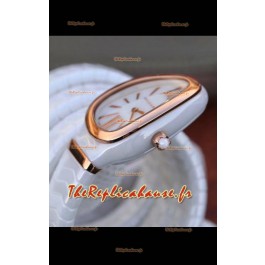 Montre Bvlgari Serpenti Edition Céramique Blanche Réplique en Qualité Miroir 1:1 