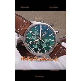 Montre IWC Pilot Chronograph Edition Cadran Vert Miroir 1:1 Réplique