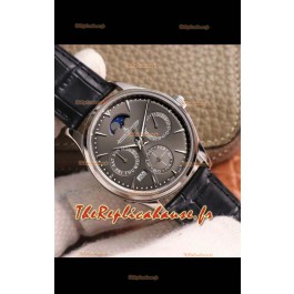 Montre Jaeger LeCoultre Master Ultra-Fine Calendrier Perpétuel Cadran Gris Réplique Suisse 