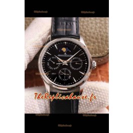 Montre Jaeger LeCoultre Master Ultra-Fine Calendrier Perpétuel Cadran noir Réplique Suisse 