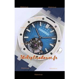 Montre Audemars Piguet Royal Oak Tourbillon 41mm Cadran bleu dans un boîtier en acier 904L Bracelet en caoutchouc