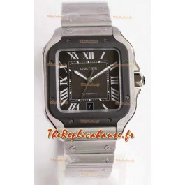 Montre Cartier Santos De Cartier XL 1:1 Lunette DLC Réplique Suisse 40MM