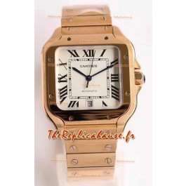 Montre Cartier "Santos De Cartier" XL 1:1 Boîtier Or Rose Réplique Suisse 40MM