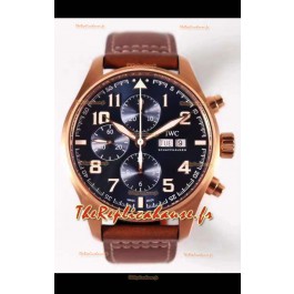 Montre IWC Pilot Chronograph Le Petit Prince Edition Or Rose Réplique Miroir 1:1