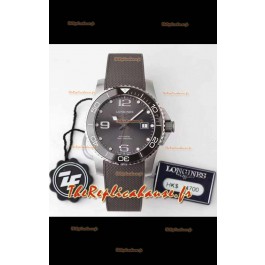 Montre Longines HydroConquest 1:1 Réplique Suisse avec cadran gris et bracelet en caoutchouc