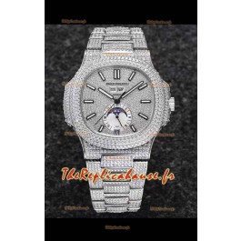 Montre Patek Philippe Nautilus 5726A 1:1 Montre Suisse Miroir - Boîtier et cadran diamants