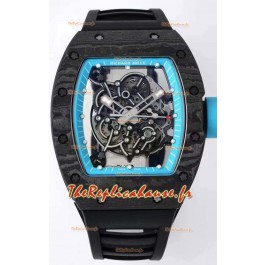 Montre Richard Mille RM055 Réplique Miroir 1:1 avec boîtier en carbone forgé et bracelet noir 