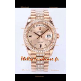 Montre Rolex Day Date Presidential en or rose 36MM - Cadran en or rose qualité miroir 1:1 