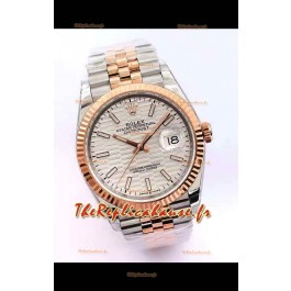 Montre Rolex Datejust Cadran Cannelé-Motif 41MM Mouvement Cal.3135 Réplique Suisse dans un boîtier 904L bicolore