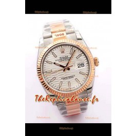 Montre Rolex Datejust Cadran Cannelé-Motif 41MM Mouvement Cal.3135 Réplique Suisse dans un boîtier 904L bicolore