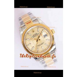 Montre Rolex Datejust Cadran Cannelé-Motif 41MM Mouvement Cal.3135 Réplique Suisse dans un boîtier 904L bicolore