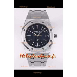 Montre Audemars Piguet Royal Jumbo Oak Montre Réplique Suisse extra fine - 1:1 Mirroir 904L Cadran bleu acier