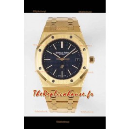 Montre Audemars Piguet Royal Jumbo Oak Extra fine Réplique Suisse Or Jaune - 1:1 Mirroir Montre Réplique Cadran Noir