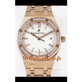 Audemars Piguet Royal Oak Swiss Automatic 34MM Montre Suisse avec boîtier en or rose - Réplique Edition Miroir 1:1